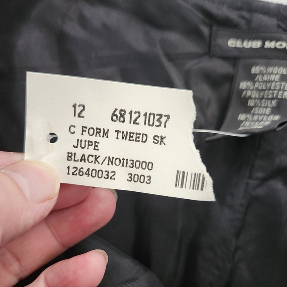 Club Monaco Heather Gray Wool Tweed Skirt, New with Tag, Size 6 - Picture 6 of 13